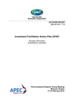 investment facilitation action plan 2011-2020