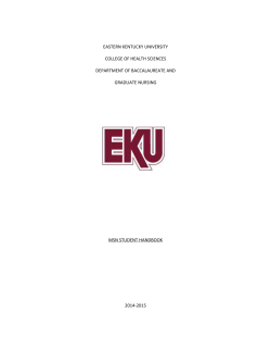 EASTERN KENTUCKY UNIVERSITY COLLEGE OF HEALTH