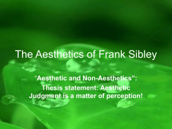 Frank Sibley`s Aesthetics