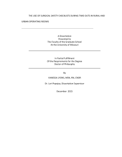 the use of surgical safety checklists during Time-outs in