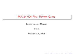 MA114-004 Final Review Game