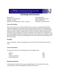 Psychology and Economics