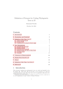 Definition of Formats for Coding Phylogenetic Trees in R - ape