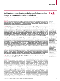 Social network targeting to maximise population behaviour change
