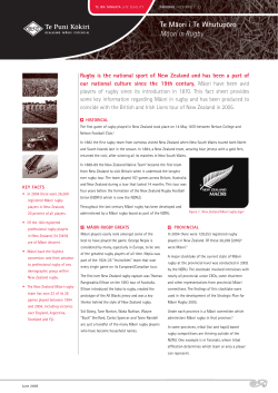 Māori in Rugby - Te Puni Kōkiri