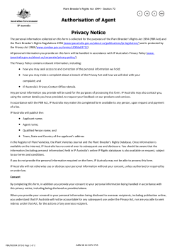 Authorisation of Agent