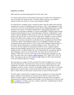 Equal Pay Act (EPA) - The Spiggle Law Firm