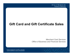Gift Card and Gift Certificate Sales