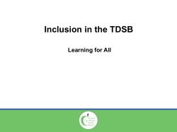 Back to Balance 2013-14 - Toronto District School Board