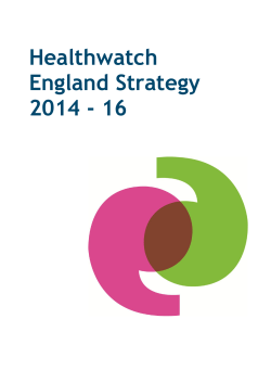 Healthwatch England Strategy 2014