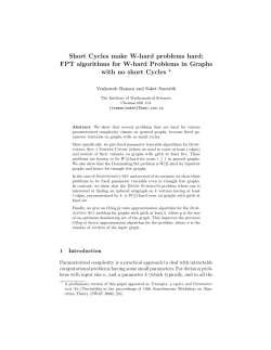 Short Cycles make W-hard problems hard