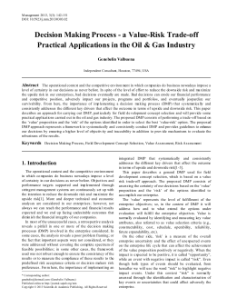 Decision Making Process, Field Development Concept Selection