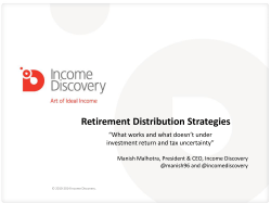 Retirement Distribution Strategies
