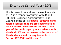 Extended School Year (ESY) - BMP Special Education Cooperative