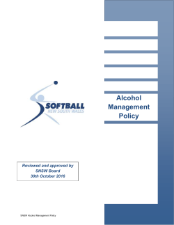 SNSW Alcohol Management Policy