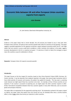 Economic links between UK and other European Union countries