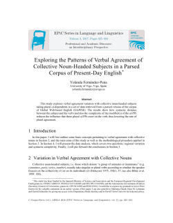 Exploring the Patterns of Verbal Agreement of