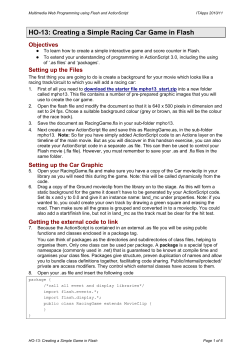 HO-13: Creating a Simple Racing Car Game in Flash