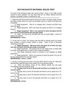 2015 NCAA/CFO NATIONAL RULES TEST
