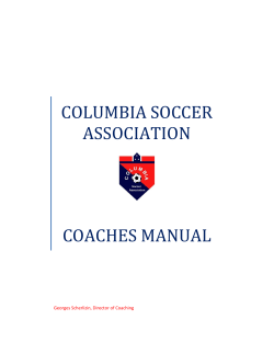 COLUMBIA SOCCER ASSOCIATION COACHES MANUAL