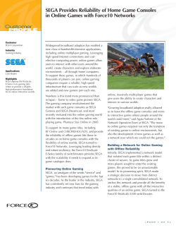 SEGA Provides Reliability of Home Game Consoles in Online