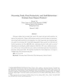 Processing Trade, Firm Productivity, and Tariff Reductions