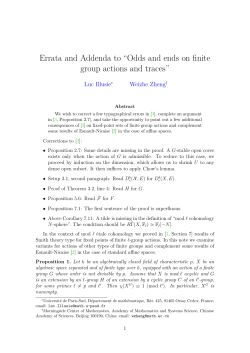 Errata and Addenda to &ldquo;Odds and ends on finite group actions and