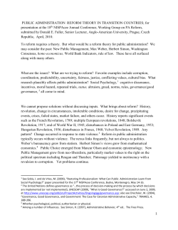 PUBLIC ADMINISTRATION REFORM THEORY IN