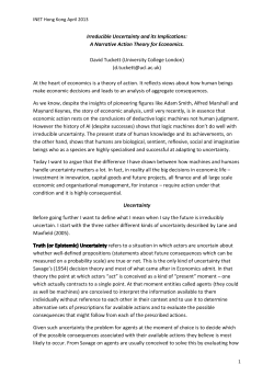 A Narrative Action Theory for Economics. David Tuckett