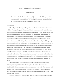 History of Economics as Economics?