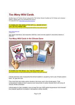 Too Many Wild Cards - The Carbon Sense Coalition