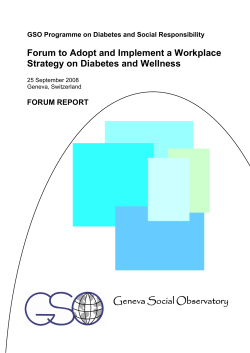 Forum to Adopt and Implement a Workplace Strategy on Diabetes and