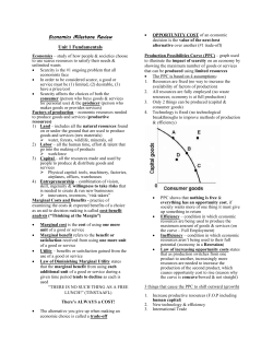 Economics Milestone Review Unit 1 Fundamentals Economics