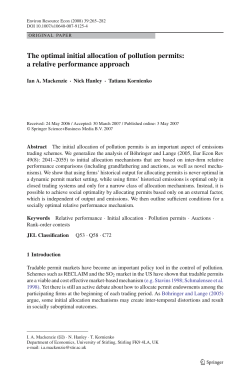 The optimal initial allocation of pollution permits