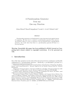 A Pseudorandom Generator from any One-way Function