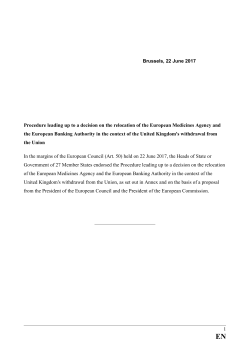 1 Procedure leading up to a decision on the relocation of the