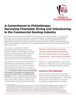 A Commitment to Philanthropy: Surveying