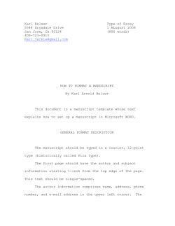 Manuscript Template - karl belser home page
