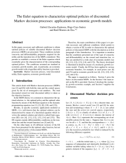 The Euler equation to characterize optimal policies of