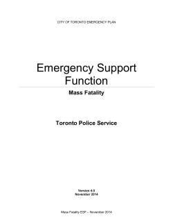 TABLE OF CONTENTS Emergency Support Function Mass Fatality