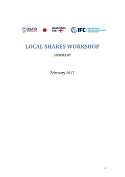 local shares workshop - International Finance Corporation