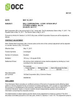 ball corporation - 2 for 1 stock split futures symbol: bll1d ex
