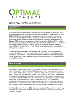 Optimal Payments` Management Team
