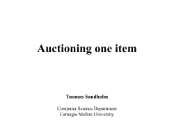 Auctioning 1 item - Carnegie Mellon School of Computer Science