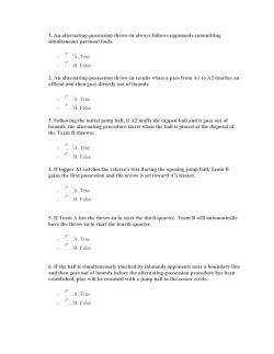1. An alternating-possession throw
