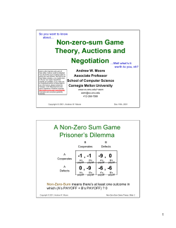 Non-zero-sum Game Theory, Auctions and Negotiation