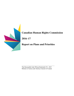 Canadian Human Rights Commission 2016–17 Report on Plans