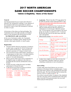 2017 NORTH AMERICAN SAND SOCCER CHAMPIONSHIPS