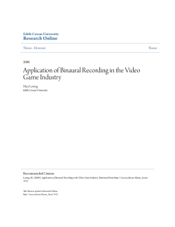 Application of Binaural Recording in the Video Game Industry