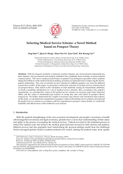 Selecting Medical Service Scheme: a Novel Method based - PMF-a